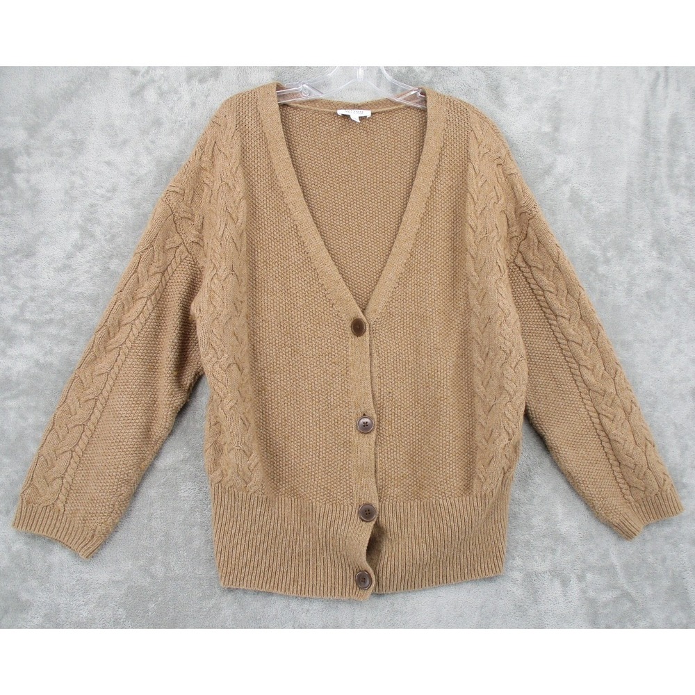 Haven Well Within Sweater Womens XL Wool Blend Button Cable Knit Minimalist Cozy